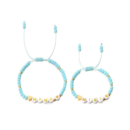 MALSSE 2 Stück Herzperlen stapelbar Schmuck Geschenke Harz Perlen Armbänder Zubehör für Muttertag und Geburtstag Geschenke Mode-Accessoires für Mädchen, Einheitsgröße, Wie beschrieben von MALSSE