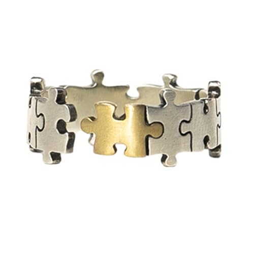 MALSSE Aufwendige Puzzle-Ringe, Unisex, verstellbar, für Paare, Vintageschmuck, handgefertigtes Ornament, stapelbar, Einheitsgröße, Wie beschrieben, Wie beschrieben MALSSE Aufwendige Puzzle-Ringe, Unisex, verstellbar, für Paare, Vintageschmuck, handgefertigtes Ornament, stapelbar, Einheitsgröße, Wie beschrieben, Wie beschrieben von MALSSE