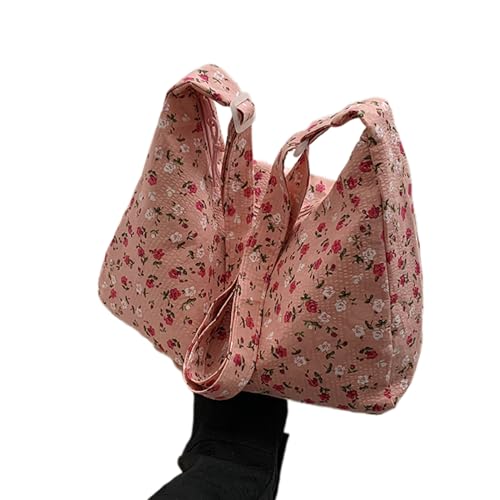 MALSSE Damen Achseltasche, große Kapazität, Schultertasche, lässig, Crossbody, Blumendruck, Messenger für den täglichen Einkauf, Blumendruck, Crossbody für Damen, große Kapazität, Schulterunterarm, B von MALSSE