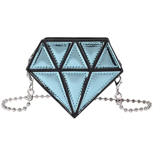 MALSSE Damen-Umhängetasche, PU-Leder, Kettenriemen, Umhängetasche, Geldbörse, modisch, kleine Handtaschenform, Crossbody-Tasche, PU-Ledertasche, hellblau, One Size MALSSE Damen-Umhängetasche, PU-Leder, Kettenriemen, Umhängetasche, Geldbörse, modisch, kleine Handtaschenform, Crossbody-Tasche, PU-Ledertasche, hellblau, One Size von MALSSE