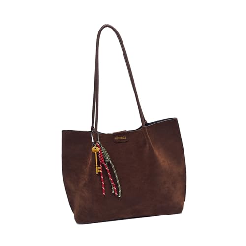 MALSSE Damen Unterarmtaschen Mode Schultertasche mit geräumigem Innenraum PU Leder Handtasche Geeignet für verschiedene Anlässe PU Leder Handtasche, Kaffeebraun, One Size von MALSSE