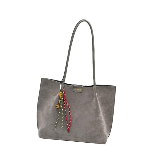 MALSSE Damen Unterarmtaschen Mode Schultertasche mit geräumigem Innenraum PU Leder Handtasche Geeignet für verschiedene Anlässe PU Leder Handtasche, grau, One Size von MALSSE