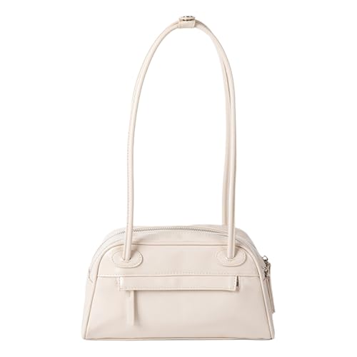 MALSSE Einfarbige Damen-Umhängetasche, Retro, Achseltasche, Achseltasche, PU-Leder, Pendeln, für den täglichen Herbst, Winter, Schultertasche, einfarbig, Handtasche, PU-Leder, Achselhöhle, beige, One MALSSE Einfarbige Damen-Umhängetasche, Retro, Achseltasche, Achseltasche, PU-Leder, Pendeln, für den täglichen Herbst, Winter, Schultertasche, einfarbig, Handtasche, PU-Leder, Achselhöhle, beige, One von MALSSE