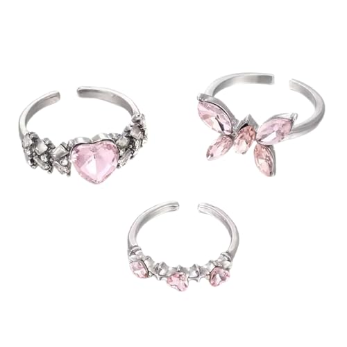 MALSSE Einzigartige Herz-Fingerringe, verstellbare Herzform, auffälliger Schmuck, galvanisierter Schmuck, Einheitsgröße, Wie beschrieben, Wie beschrieben von MALSSE