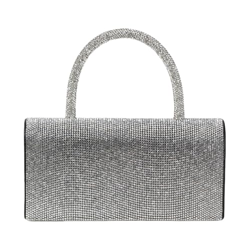 MALSSE Elegante Abendtasche mit Strasssteinen, Schultertasche, modische Umhängetasche, Handtasche für Partys und Hochzeiten, Strass-Handtasche, Schwarz , One Size von MALSSE