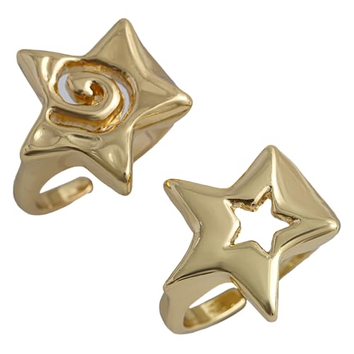 MALSSE Elegante Stern-Ringe-Kollektion, stilvolle Sternverzierung, trendiges Accessoire für Damen, modische Ringe, Gold, Wie beschrieben, Wie beschrieben MALSSE Elegante Stern-Ringe-Kollektion, stilvolle Sternverzierung, trendiges Accessoire für Damen, modische Ringe, Gold, Wie beschrieben, Wie beschrieben von MALSSE