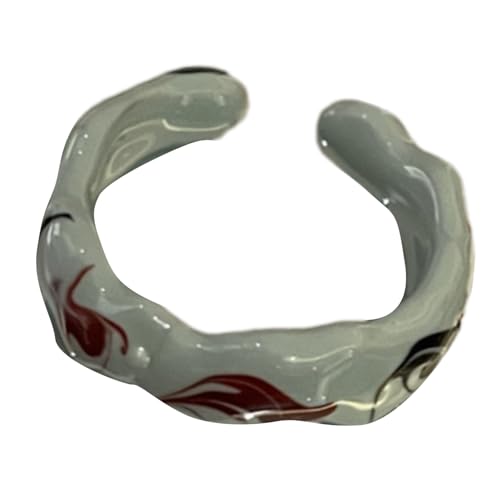 MALSSE Elegante tropfende Öl-Ringe mit Goldfolie, verstellbar, Keramik, trendiger Schmuck für Modebegeisterte, Damenschmuck, Einheitsgröße, Wie beschrieben, Wie beschrieben von MALSSE