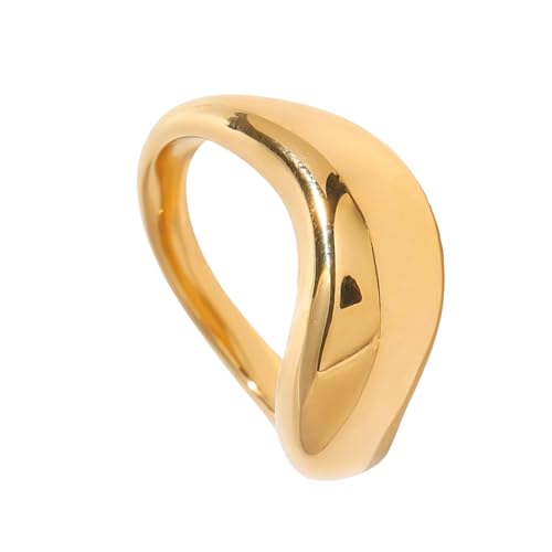 MALSSE Eleganter, unregelmäßiger Wellen-Ring, trendiger Edelstahl-Schmuck, künstlerisches Wellen-Design, für Partys, Jugendliche-Charme MALSSE Eleganter, unregelmäßiger Wellen-Ring, trendiger Edelstahl-Schmuck, künstlerisches Wellen-Design, für Partys, Jugendliche-Charme von MALSSE