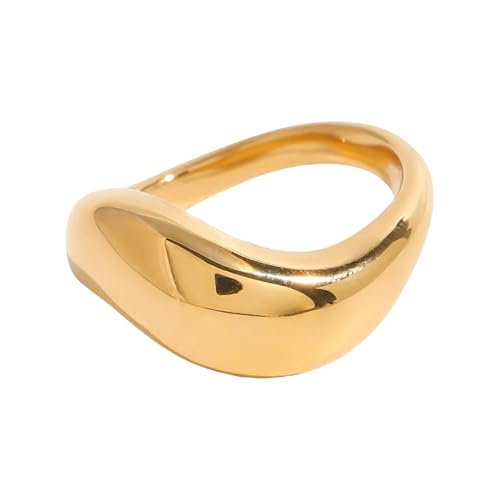 MALSSE Eleganter, unregelmäßiger Wellen-Ring, trendiger Edelstahl-Schmuck, künstlerisches Wellen-Design, für Partys, Jugendliche-Charme MALSSE Eleganter, unregelmäßiger Wellen-Ring, trendiger Edelstahl-Schmuck, künstlerisches Wellen-Design, für Partys, Jugendliche-Charme von MALSSE