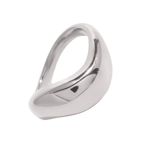 MALSSE Eleganter, unregelmäßiger Wellen-Ring, trendiger Edelstahl-Schmuck, künstlerisches Wellen-Design, für Partys, Jugendliche-Charme von MALSSE
