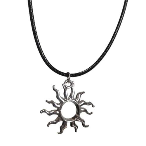 MALSSE Fashion Trend Sonne Stern Anhänger Schlüsselbein Kette Temperament Einfach Kalt Verstellbar Schwarz Seil Halskette Sonne Stern Anhänger Halskette für Frauen, Einheitsgröße, Wie beschrieben, Wie von MALSSE