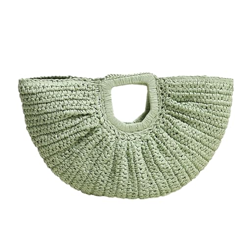 MALSSE Große Kapazität Damen Handtasche Abend Geldbörse Clutch Elegant Korb Shopper Tasche für gewebte Reise Handtasche, grün, One Size von MALSSE