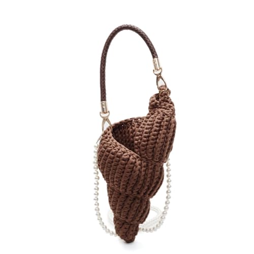 MALSSE Handgewebte Crossbody-Tasche für Damen, trendige Umhängetasche, stilvolle Handtasche, Tragegriff oben, Dating Muscheln, handgewebte Umhängetasche, stilvolle Handtasche, weibliche modische von MALSSE