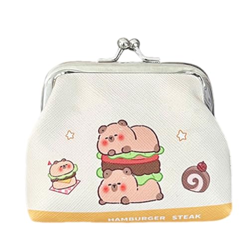 MALSSE Kleine Aufbewahrungstasche Cartoon Capybara Münzbeutel Münzbörse mit Kussverschluss PU-Leder Geldbörse Kleingeldtasche für Mädchen, 3 von MALSSE
