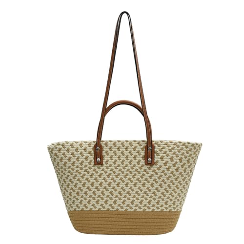 MALSSE Lässige Umhängetasche, Urlaub, Strand, gewebt, große Kapazität, Handtasche mit Tragegriff oben, für verschiedene Anlässe, große Kapazität Handtasche, khaki, One Size MALSSE Lässige Umhängetasche, Urlaub, Strand, gewebt, große Kapazität, Handtasche mit Tragegriff oben, für verschiedene Anlässe, große Kapazität Handtasche, khaki, One Size von MALSSE