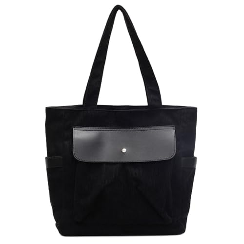 MALSSE Leichte Cord-Umhängetasche, lässige Handtasche für Studenten und Büroangestellte, mit viel Platz und Haltbarkeit, Tasche mit mehreren Fächern, Schwarz , One Size MALSSE Leichte Cord-Umhängetasche, lässige Handtasche für Studenten und Büroangestellte, mit viel Platz und Haltbarkeit, Tasche mit mehreren Fächern, Schwarz , One Size von MALSSE