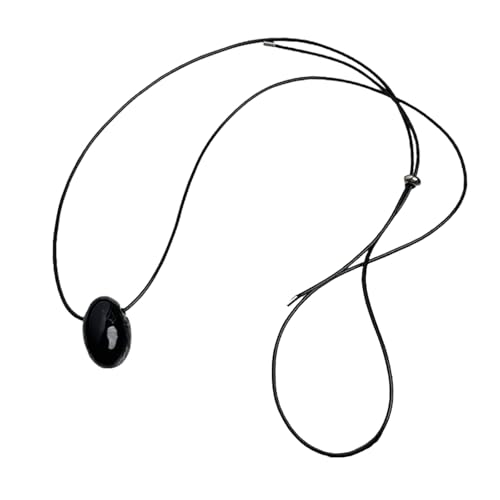 MALSSE Luxuriöse runde Perlenanhänger-Halskette, stilvoller Kugel-Anhänger, Halskette, stilvoller Halsschmuck für Schicht-Looks, schwarzes Seil, Einheitsgröße, Wie beschrieben, Wie beschrieben von MALSSE