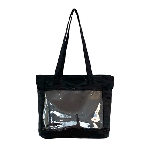 MALSSE Mehrzweck-Schultertasche aus Nylon, praktische große Kapazität, Handtasche mit einfachem Kordelzug für den täglichen Gebrauch, modisches Accessoire, Schwarz , One Size MALSSE Mehrzweck-Schultertasche aus Nylon, praktische große Kapazität, Handtasche mit einfachem Kordelzug für den täglichen Gebrauch, modisches Accessoire, Schwarz , One Size von MALSSE