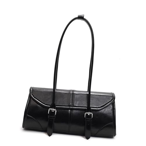 MALSSE Moderne Umhängetasche aus PU-Leder für Damen, Unterarm-Geldbörse mit viel Platz für Reisen, Einkaufen, Outdoor, Arbeit, Pendler, modische Tasche, Schwarz , One Size von MALSSE