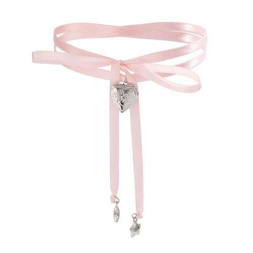 MALSSE Modische Halskette für Damen, Herz-Stern-Anhänger, schwarzes Seil, ästhetisches Schmuckzubehör, schöne Band-Halskette, Einheitsgröße, Wie beschrieben, Wie beschrieben von MALSSE