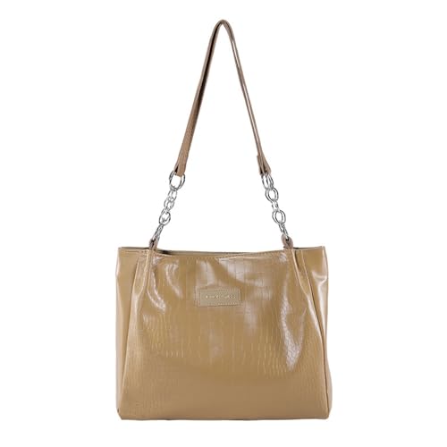 MALSSE Modische Schultertasche aus PU-Leder, große Kapazität, Unterarmtasche für jeden Anlass, PU-Leder-Handtaschen für Damen, khaki, One Size MALSSE Modische Schultertasche aus PU-Leder, große Kapazität, Unterarmtasche für jeden Anlass, PU-Leder-Handtaschen für Damen, khaki, One Size von MALSSE