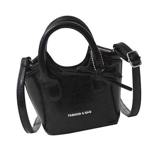MALSSE Modische Umhängetasche, modische PU-Leder-Handtasche, Reise-Umhängetasche, lässiger Einkaufs-Geldbeutel für den täglichen Gebrauch, gewebte Crossbody-Tasche, Schwarz , One Size von MALSSE