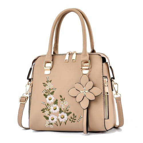 MALSSE Modische bestickte Umhängetasche, PU-Umhängetasche, einzigartige Handtasche für verschiedene Anlässe, khaki, One Size MALSSE Modische bestickte Umhängetasche, PU-Umhängetasche, einzigartige Handtasche für verschiedene Anlässe, khaki, One Size von MALSSE