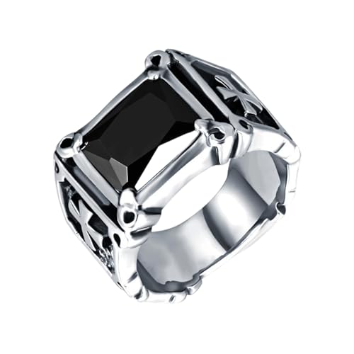 MALSSE Punk Styles Zirkonia gekreuzte Ringe Unisex Metall Schmuck Zubehör Zubehör für Gothic Mode und formelle Veranstaltung Cubic Zirkonia, Schwarz, Wie beschrieben, Wie beschrieben von MALSSE