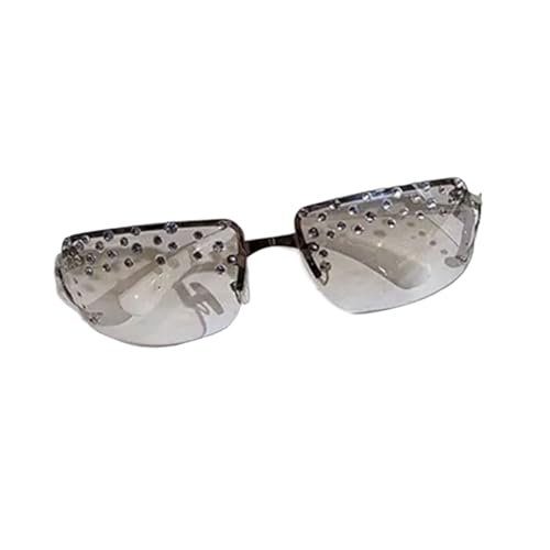MALSSE Rechteckige Sonnenbrille, Strass, trendige Sonnenbrille, Outdoor, Urlaub, Brille für aktiven Lebensstil, einzigartig, durchsichtig MALSSE Rechteckige Sonnenbrille, Strass, trendige Sonnenbrille, Outdoor, Urlaub, Brille für aktiven Lebensstil, einzigartig, durchsichtig von MALSSE