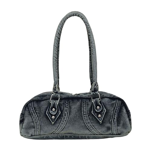 MALSSE Stilvolle Abendtasche mit Reißverschluss und geräumigem Innenbereich, Pendler, Schultertasche, Unterarm-Geldbörse für den täglichen Gebrauch, Damen-Schultertasche, blau, One Size von MALSSE