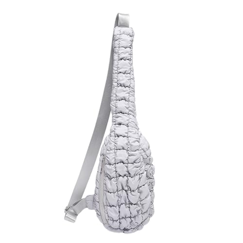 MALSSE Stilvolle Damen-Umhängetasche, Umhängetasche, Brusttasche, Nylon, für Reisen und Sport, Komfort, sichere Reißverschlussfächer, grau, One Size MALSSE Stilvolle Damen-Umhängetasche, Umhängetasche, Brusttasche, Nylon, für Reisen und Sport, Komfort, sichere Reißverschlussfächer, grau, One Size von MALSSE