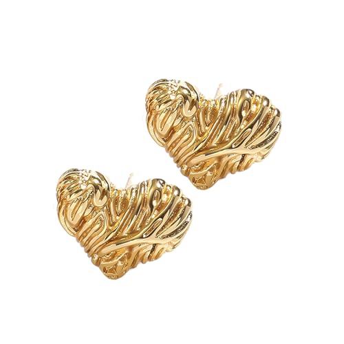 MALSSE Stilvolle hohle Herz-Halskette, multifunktional, geflochtene Kette, Schmuck, Ohrstecker, Legierung, Textur, Mode-Accessoire für Mädchen, modisches Accessoire, Einheitsgröße, Wie beschrieben von MALSSE