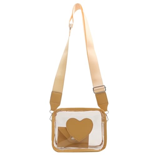 MALSSE Transparente Schultertasche, auffällig und praktische Umhängetasche mit PU-Brieftaschen-Set, einfach zu tragen für den täglichen Gebrauch, Reisetasche, gelb, One Size MALSSE Transparente Schultertasche, auffällig und praktische Umhängetasche mit PU-Brieftaschen-Set, einfach zu tragen für den täglichen Gebrauch, Reisetasche, gelb, One Size von MALSSE