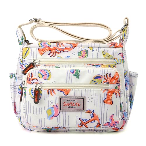 MALSSE Trendige Damen-Umhängetasche, große Kapazität, Umhängetasche, Geldbörse, Blumendruck, Messenger für tägliche Reisen, große Kapazität, Crossbody für Frauen, Blumendruck, Schultertasche von MALSSE