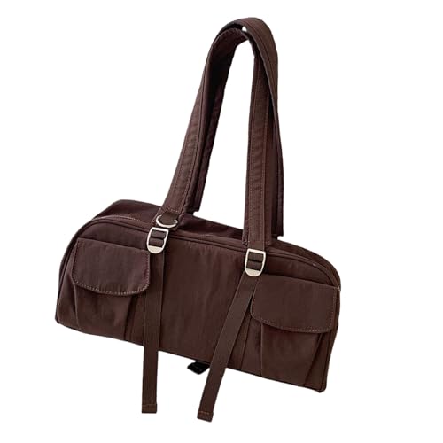 MALSSE Trendige Umhängetasche mit großem Fassungsvermögen für Damen, lässige Umhängetasche, Reise-Fitness-Handtasche für Büro, Fitnessstudio, Unterarmtasche, coffee, One Size von MALSSE
