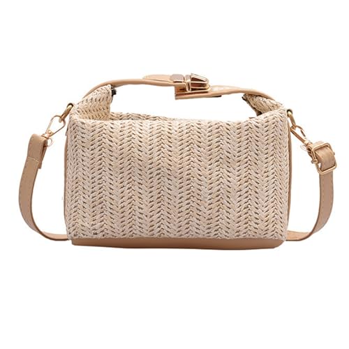 MALSSE Trendige schwarze gewebte Umhängetasche, vielseitige ethnische Handtasche, Reisetasche, mit Tragegriff oben, lässige Crossbody-Tasche für den täglichen Gebrauch, Strohtasche, khaki, One Size MALSSE Trendige schwarze gewebte Umhängetasche, vielseitige ethnische Handtasche, Reisetasche, mit Tragegriff oben, lässige Crossbody-Tasche für den täglichen Gebrauch, Strohtasche, khaki, One Size von MALSSE