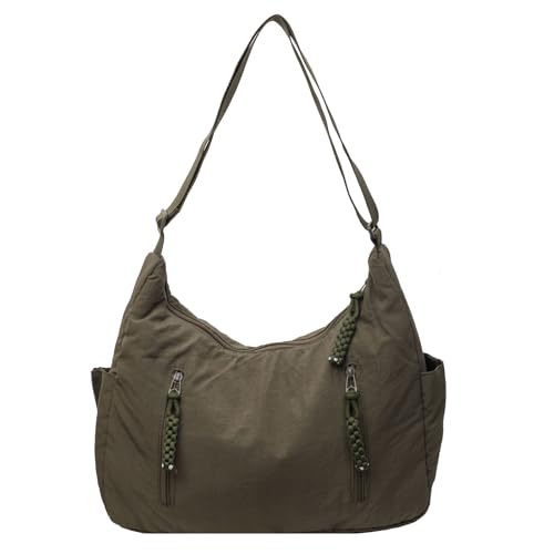 MALSSE Unisex-Umhängetasche für den täglichen Gebrauch, verstellbarer Riemen, lässige Umhängetasche, Geldbörse, Nylon, Reisetasche, grün, One Size MALSSE Unisex-Umhängetasche für den täglichen Gebrauch, verstellbarer Riemen, lässige Umhängetasche, Geldbörse, Nylon, Reisetasche, grün, One Size von MALSSE