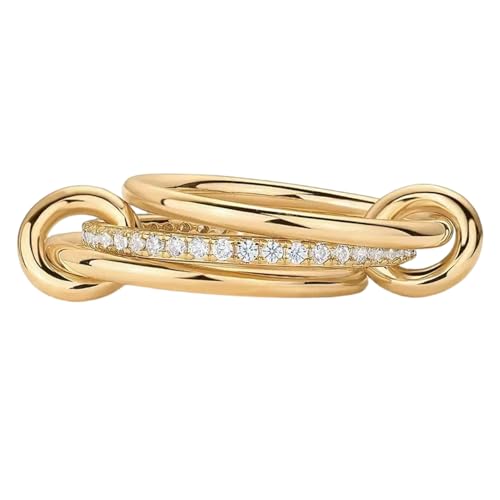 MALSSE Verstellbare, ängstliche Reliefringe, funkelnder Zirkonia, robuster Titan-Stahl, Schmuckzubehör für Damen, Stahlschmuck, Einheitsgröße, Wie beschrieben, Wie beschrieben von MALSSE
