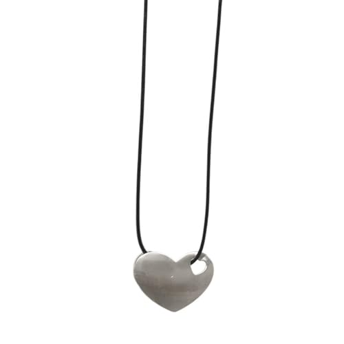 MALSSE Verstellbare Halskette, schwarzes Herzseil mit Anhänger, geeignet für den Alltag und besondere Anlässe, schwarzes Seil von MALSSE