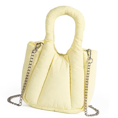 MALSSE Vintage Crossbody Geldbörse Schultertasche für Frauen Retro Nylon Handtasche Satchel geeignet für verschiedene Anlässe Stilvolle gepolsterte Tasche, gelb, One Size MALSSE Vintage Crossbody Geldbörse Schultertasche für Frauen Retro Nylon Handtasche Satchel geeignet für verschiedene Anlässe Stilvolle gepolsterte Tasche, gelb, One Size von MALSSE