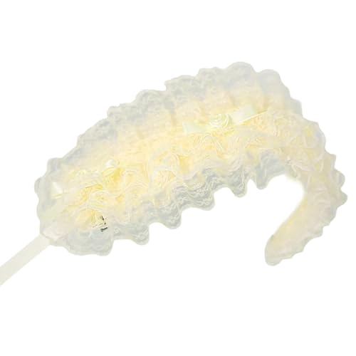 Mädchen Rüschen Band Kopfbedeckung Schleifen Spitzenbesatz Cosplay Stirnbänder Dienstmädchen Volant Rosette Ornamente von MALSSE