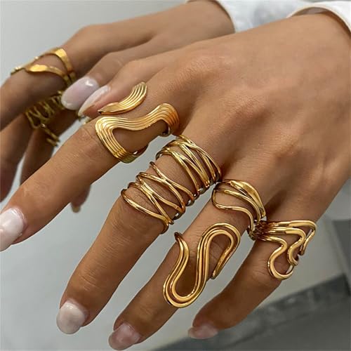 Mehrzweck-Ringe in Patchwork-Form, Gothic-Stil, tragbares Accessoire für Damen und Herren, stilvolle Outfits, Partygeschenke, lässiger Partyschmuck von MALSSE