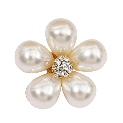 Miniatur-Brosche mit Schmetterlings- oder Blumen-Design, mit funkelnden Perlen und Strass-Details für Outfits, Perlen-Brosche, Einheitsgröße, Wie beschrieben von MALSSE