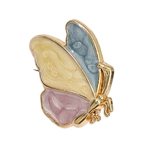 Miniatur-Brosche mit Schmetterlings- oder Blumen-Design, mit funkelnden Perlen und Strass-Details für Outfits, Perlen-Brosche, Einheitsgröße, Wie beschrieben von MALSSE