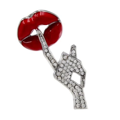 Modische, raffinierte Lippen-Brosche, vielseitiges Schmuck-Accessoire, tragbar für Bekleidung und Kopfbedeckung, für den täglichen Gebrauch, elegantes Kleidaccessoire von MALSSE