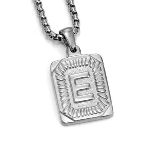 Modische quadratische Karten-Charm-Halskette, Unisex, Halsschmuck, Herrengeschenk, Edelstahl-Textur, geeignet für verschiedene Anlässe, Buchstaben-Halskette von MALSSE