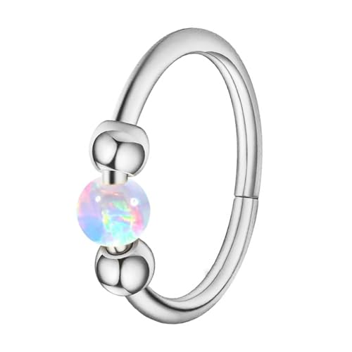 Modischer Opal-Nasenring für Männer und Frauen, hypoallergen, Septum-Ringe, Knorpelohrring, Zubehör für Party, Daith Tragus Sleeper, 8 mm, Wie beschrieben, Wie beschrieben von MALSSE