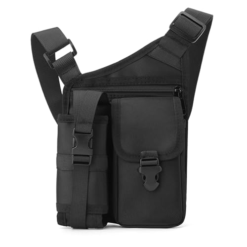 Multifunktionale Brusttasche Nylon Crossbody Pack Praktische Schulter mit mehreren Taschen für Reisen und den täglichen Gebrauch Brust, Schwarz , One Size Multifunktionale Brusttasche Nylon Crossbody Pack Praktische Schulter mit mehreren Taschen für Reisen und den täglichen Gebrauch Brust, Schwarz , One Size von MALSSE
