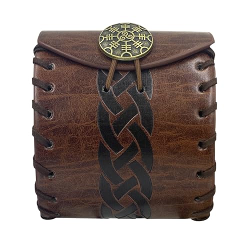 Multifunktionale Münzgeldbörse, kleine Geldbörse, PU-Leder, Münzbörse, Mittelalter-Hüfttasche, Renaissance-Gürteltasche, Würfelgürtel, kleiner Würfel, PU-Leder für Damen und Herren von MALSSE