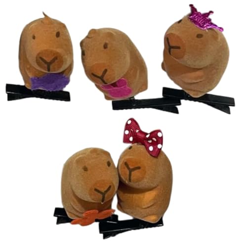 Schöne Capybaras Haarnadeln, beflockt, stehend, Tier-Clip für Kinder und Erwachsene, beliebtes Haarstyling-Zubehör, 1/5/10 Stück von MALSSE